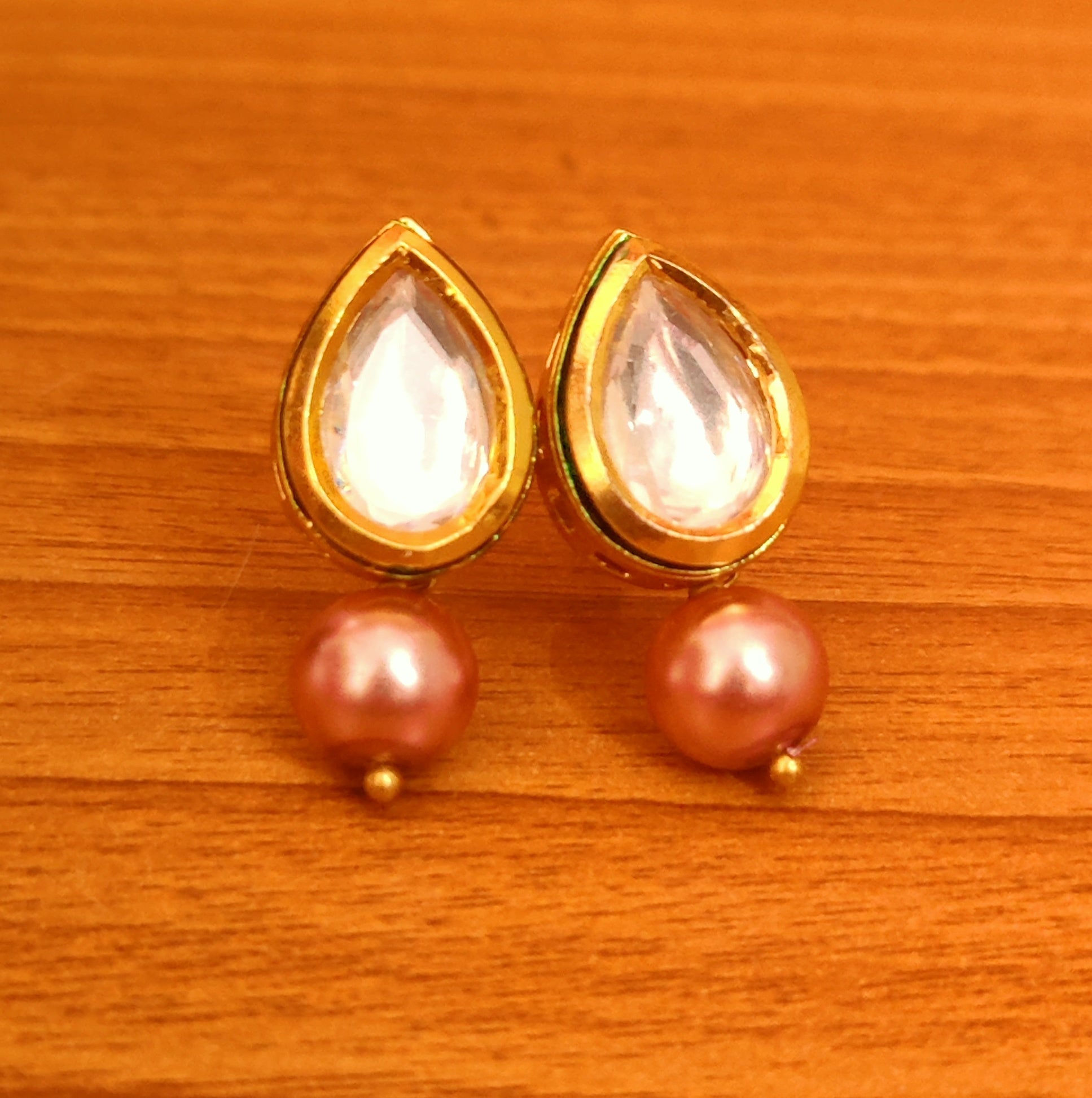 Signed Gold Pearl Earrings - Lucky Vintage